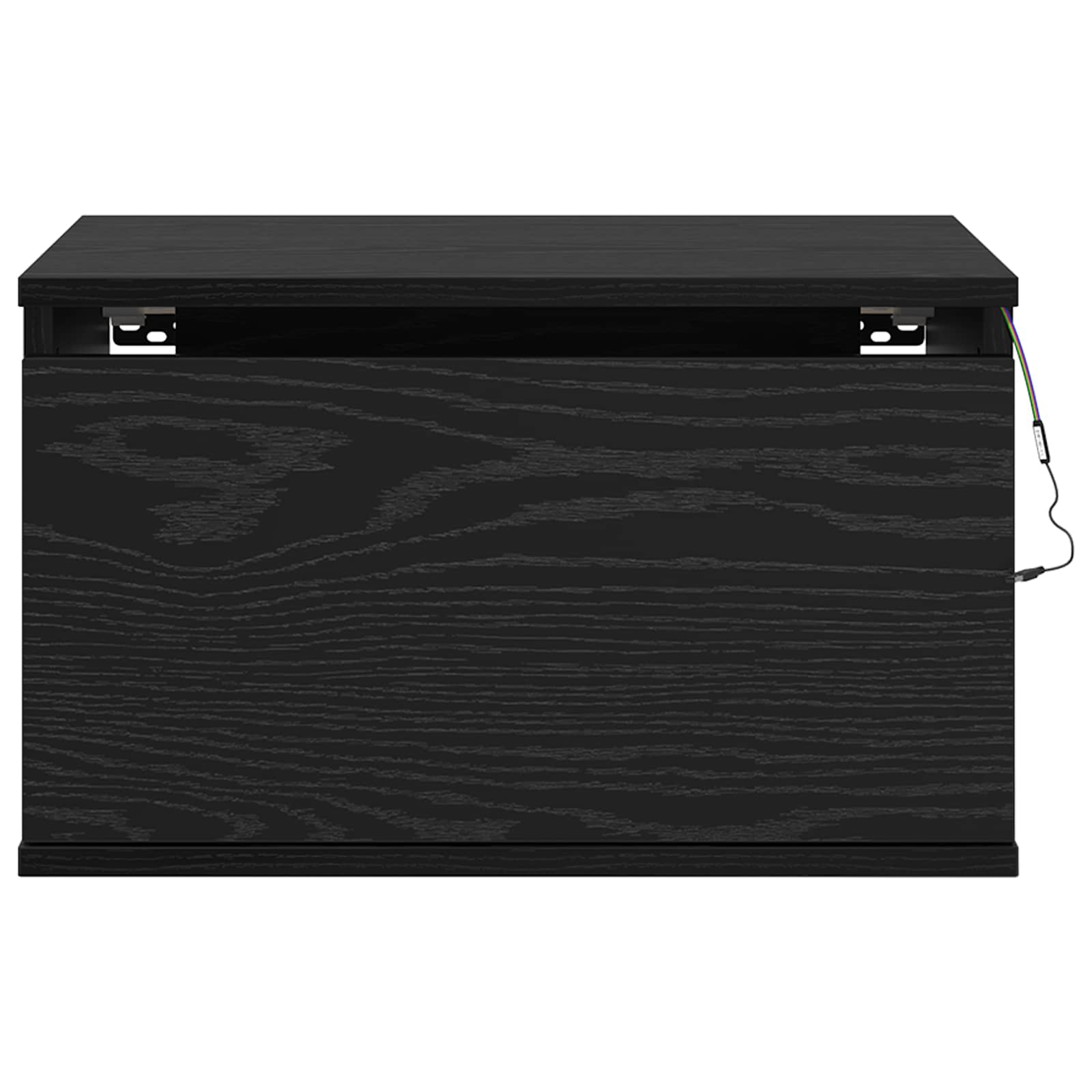 Mobiletto da comodino a parete Rovere Nero 50 x 36 x 30 cm