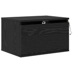 Mobiletto da comodino a parete con cassetto 2 pcs Rovere Nero