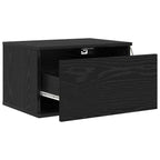 Mobiletto da comodino a parete con cassetto 2 pcs Rovere Nero