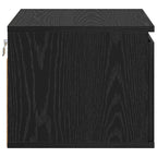 Mobiletto da comodino a parete con cassetto 2 pcs Rovere Nero