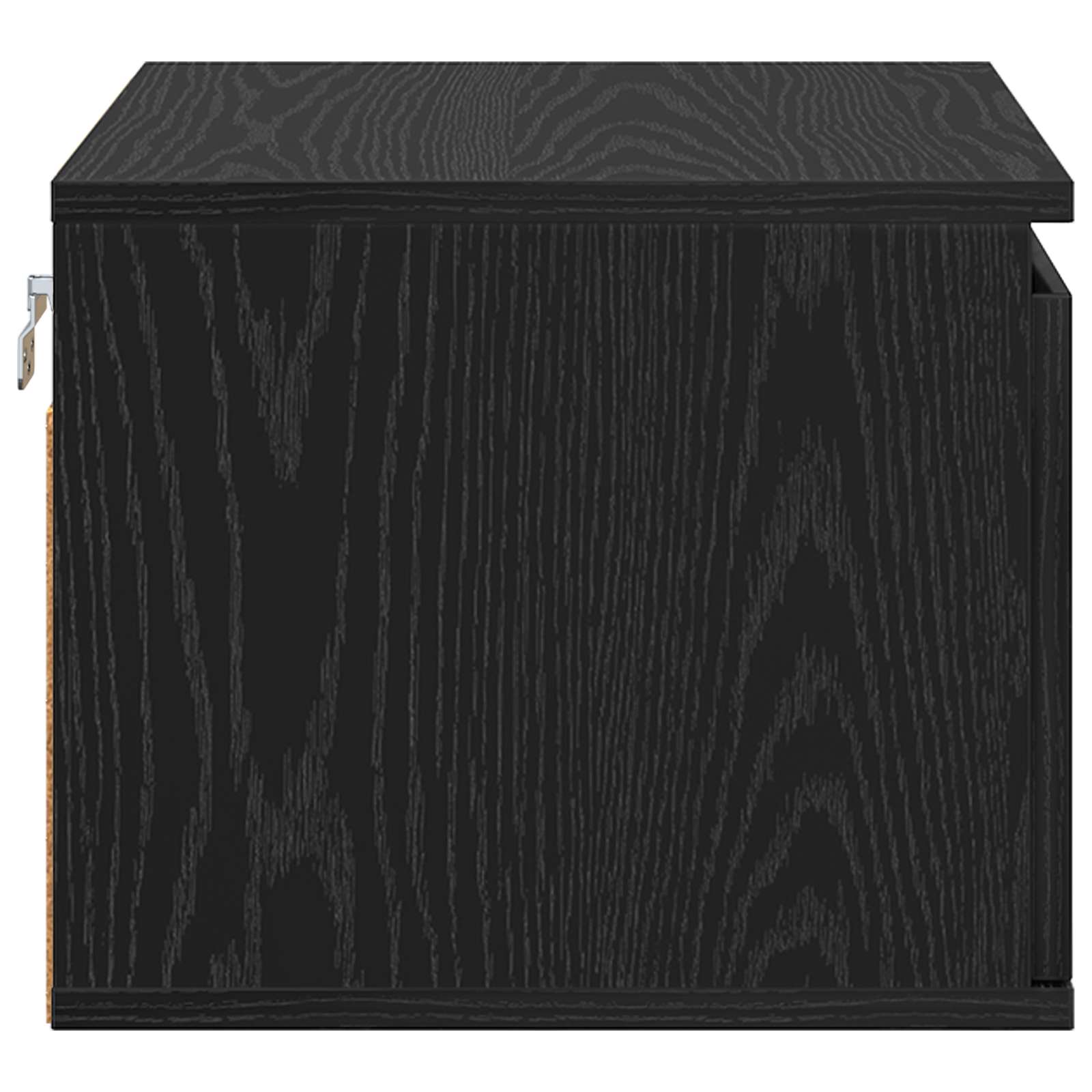 Mobiletto da comodino a parete con cassetto 2 pcs Rovere Nero