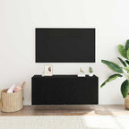 Set mobile TV Rovere Nero 100 x 30 x 41 cm Legno multistrato