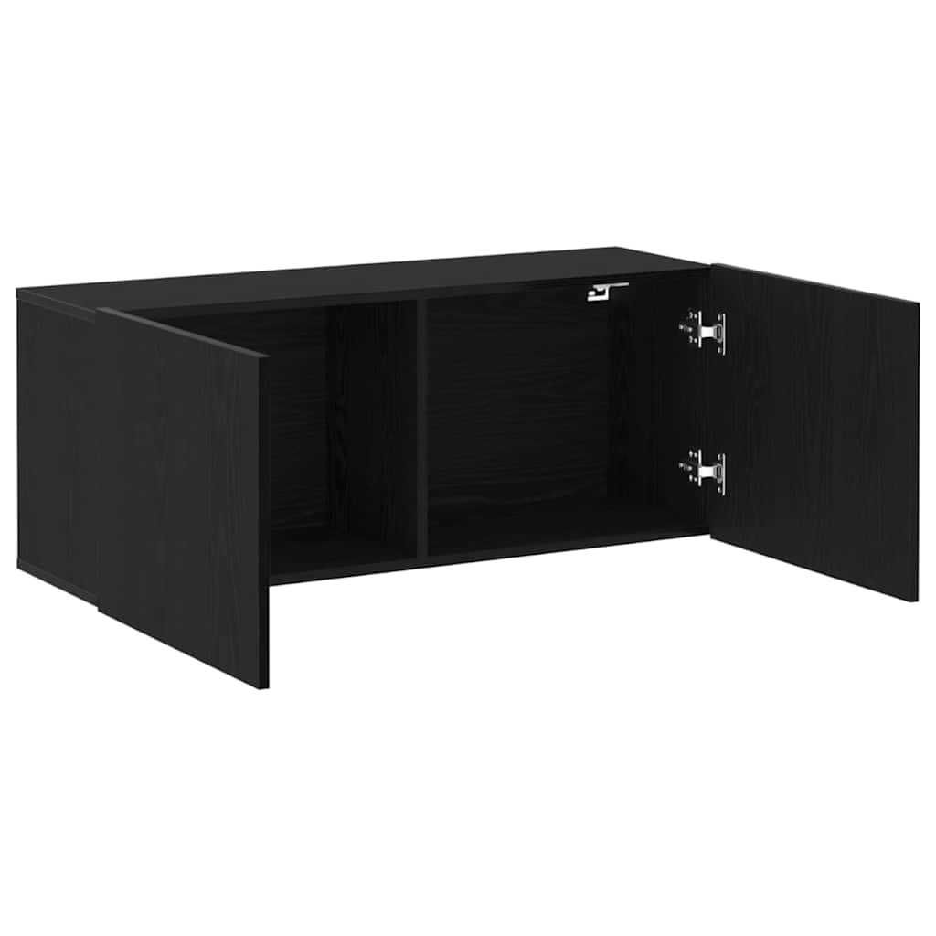 Set mobile TV Rovere Nero 100 x 30 x 41 cm Legno multistrato