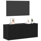 Set mobile TV Rovere Nero 100 x 30 x 41 cm Legno multistrato