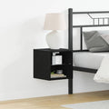 Armadio da letto a muro LED 2 pcs Nero 30 x 28,5 x 30 cm