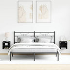 Armadio da letto a muro LED 2 pcs Nero 30 x 28,5 x 30 cm