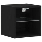 Armadio da letto a muro LED 2 pcs Nero 30 x 28,5 x 30 cm