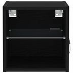 Armadio da letto a muro LED 2 pcs Nero 30 x 28,5 x 30 cm