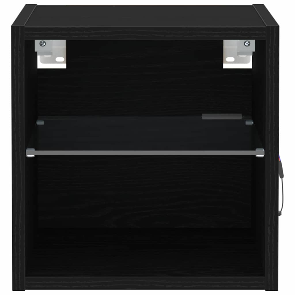 Armadio da letto a muro LED 2 pcs Nero 30 x 28,5 x 30 cm