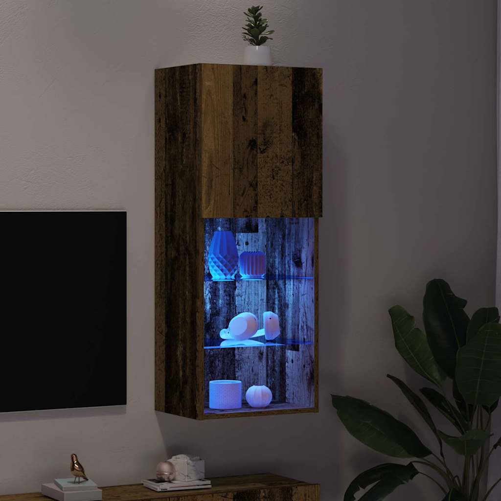 Set mobile TV con LED Legno vecchio 40,5 x 30 x 102 cm