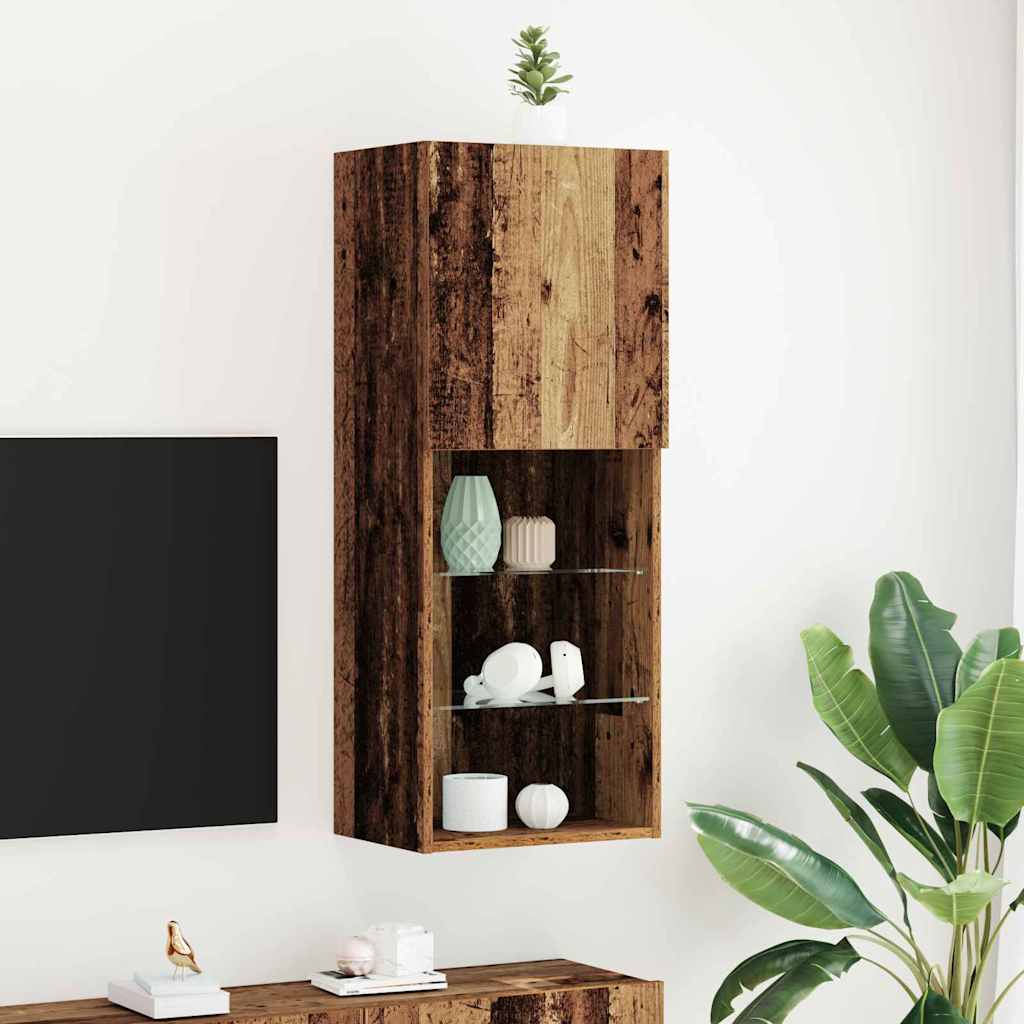 Set mobile TV con LED Legno vecchio 40,5 x 30 x 102 cm
