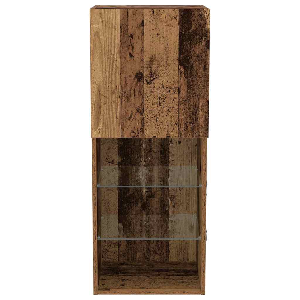 Set mobile TV con LED Legno vecchio 40,5 x 30 x 102 cm