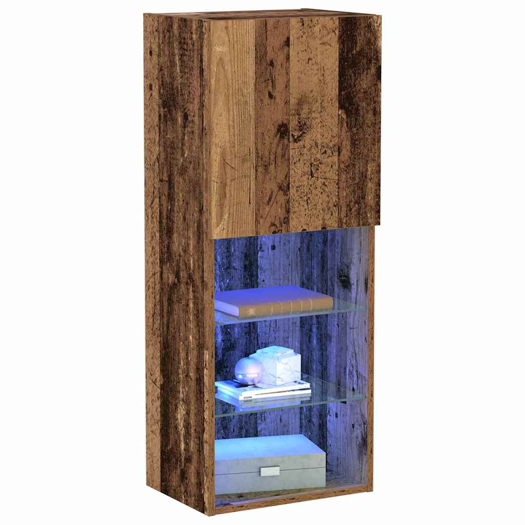 Set mobile TV con LED Legno vecchio 40,5 x 30 x 102 cm