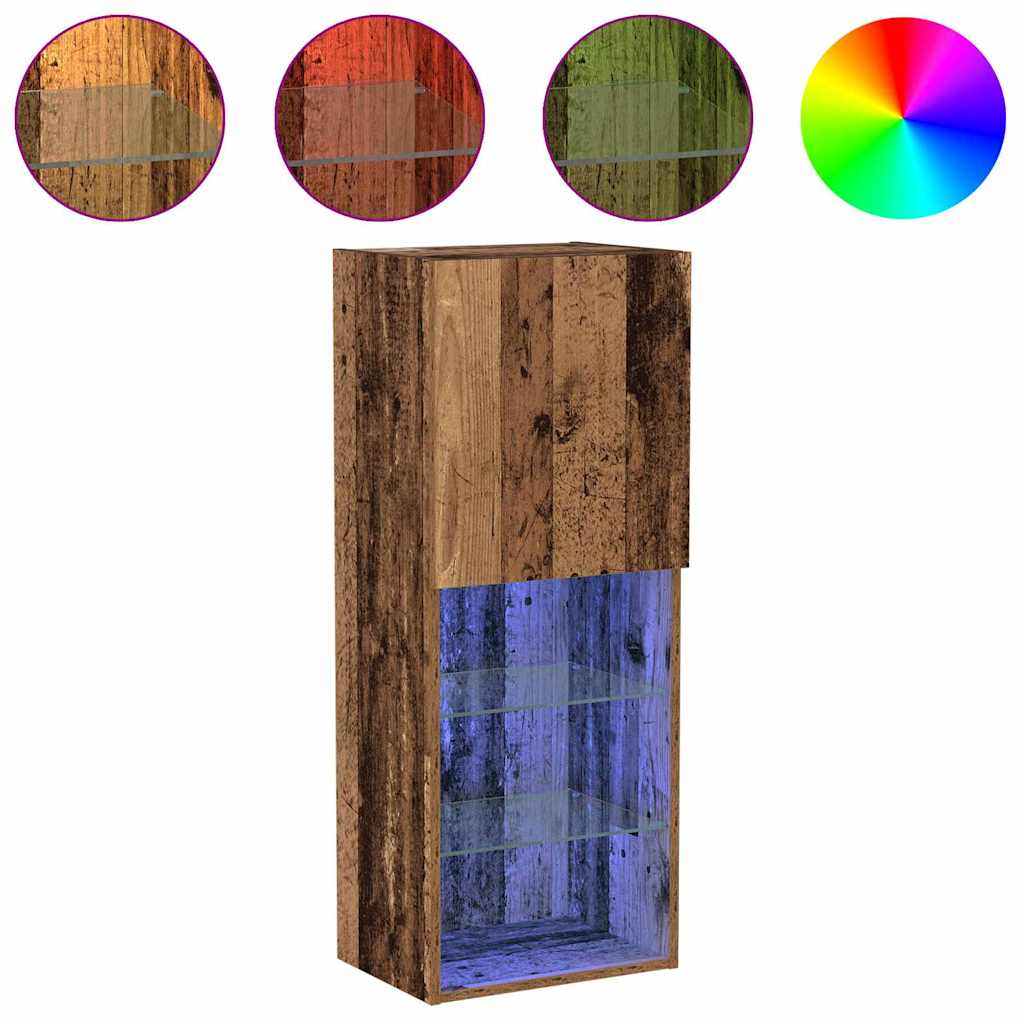 Set mobile TV con LED Legno vecchio 40,5 x 30 x 102 cm