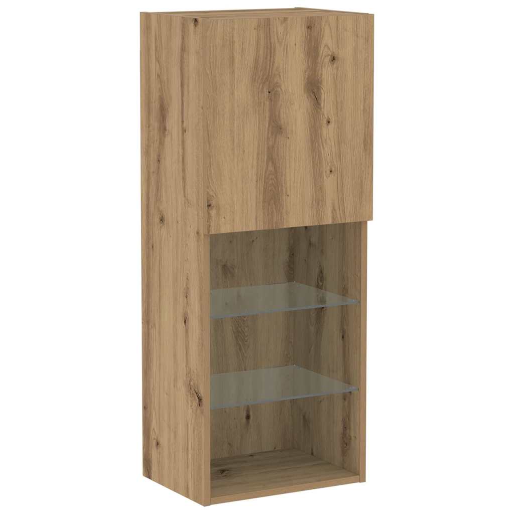 Set mobile TV con LED Rovere artigianale 40,5 x 30 x 102 cm