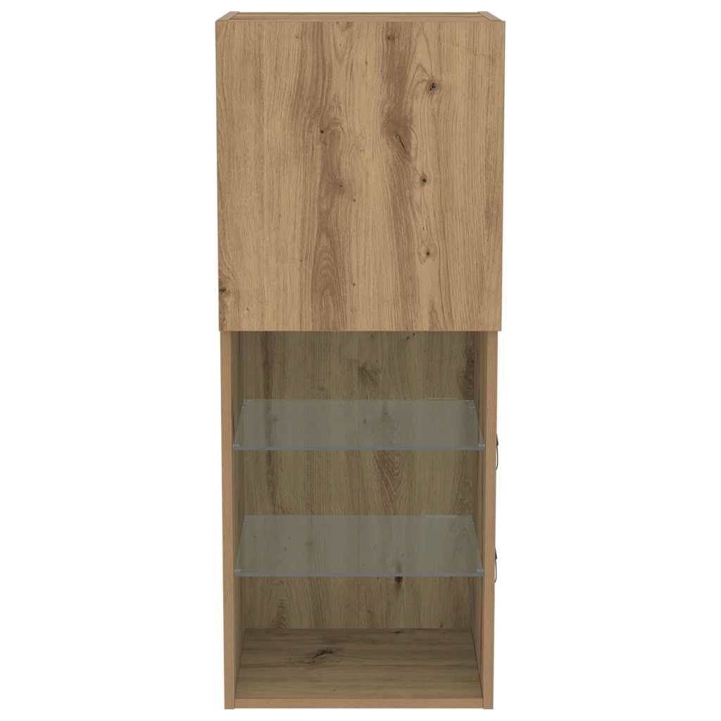 Set mobile TV con LED Rovere artigianale 40,5 x 30 x 102 cm
