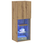 Set mobile TV con LED Rovere artigianale 40,5 x 30 x 102 cm