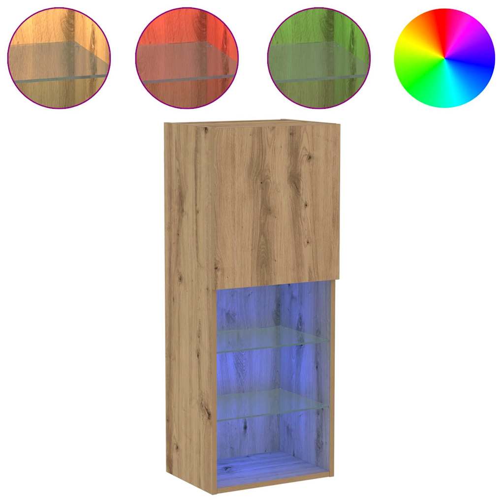 Set mobile TV con LED Rovere artigianale 40,5 x 30 x 102 cm