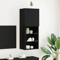Set mobile TV Rovere Nero 40,5 x 30 x 102 cm Legno multistrato