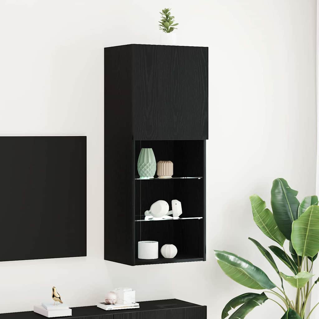 Set mobile TV Rovere Nero 40,5 x 30 x 102 cm Legno multistrato
