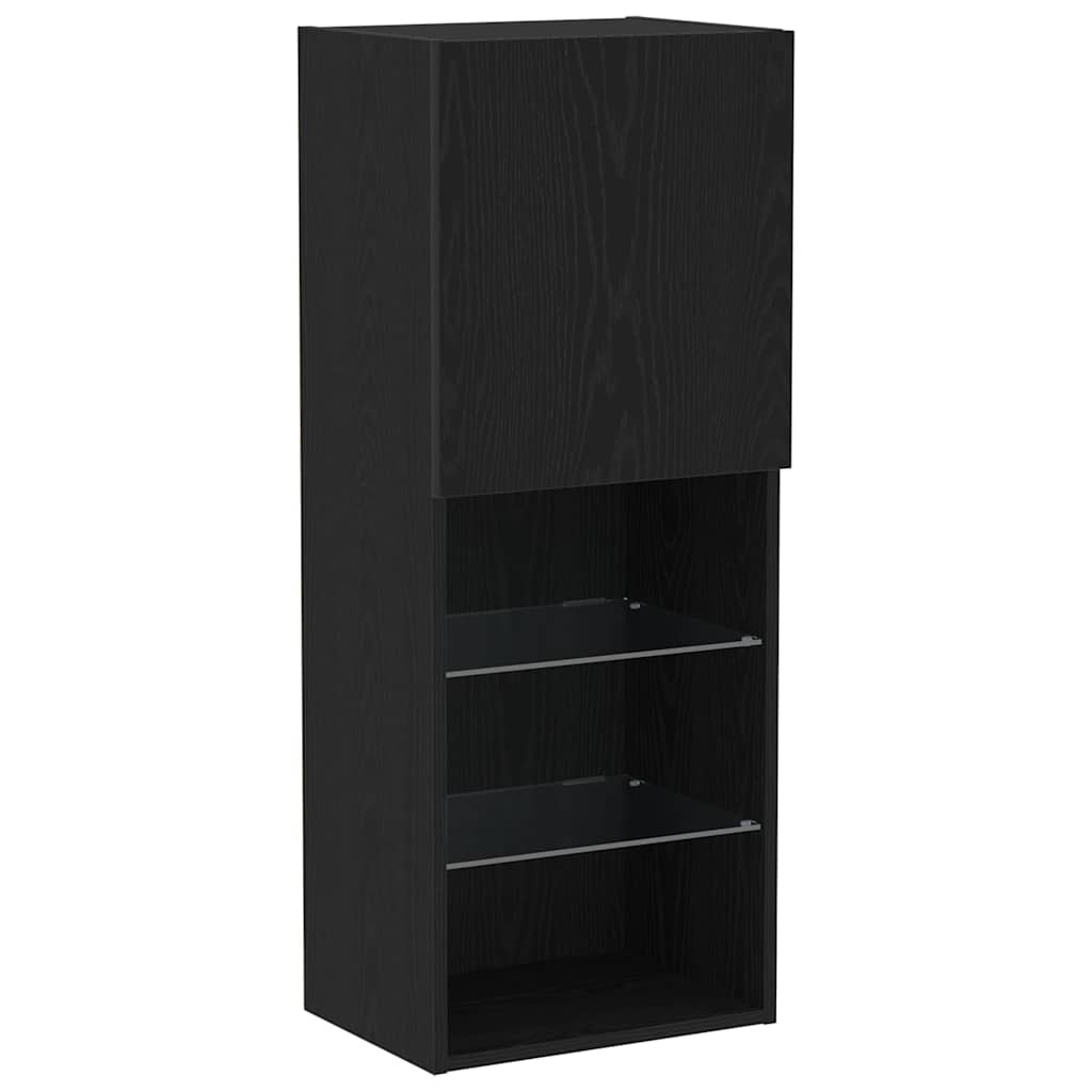 Set mobile TV Rovere Nero 40,5 x 30 x 102 cm Legno multistrato