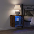 Mensola galleggiante con luce LED con lo scaffale 2 pcs Marrone