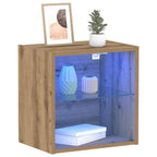 Mensola galleggiante con luce LED Marrone 40 x 28,5 x 40 cm