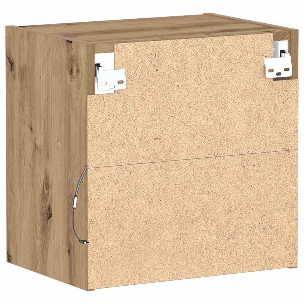 Mensola galleggiante con luce LED con lo scaffale 2 pcs Marrone