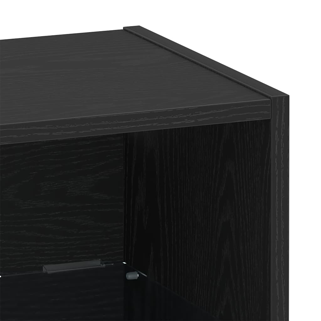Mensola galleggiante con luce LED Nero 40 x 28,5 x 40 cm