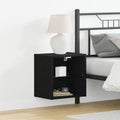 Mensola galleggiante con luce LED Nero 40 x 28,5 x 40 cm