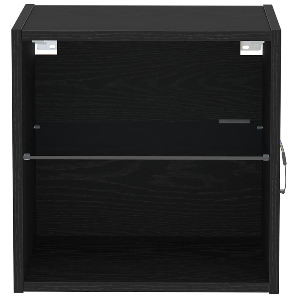 Mensola galleggiante con luce LED Nero 40 x 28,5 x 40 cm