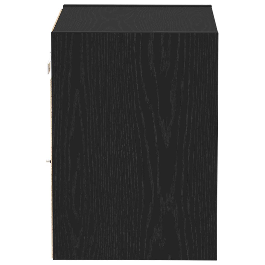 Mensola galleggiante con luce LED Nero 40 x 28,5 x 40 cm