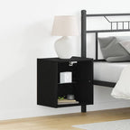 Mensola galleggiante con luce LED 2 pcs Nero 40 x 28,5 x 40 cm