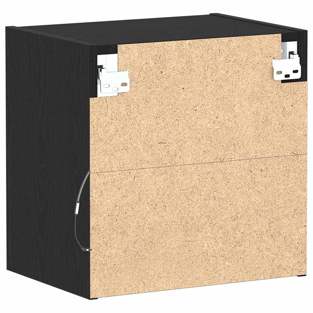 Mensola galleggiante con luce LED 2 pcs Nero 40 x 28,5 x 40 cm