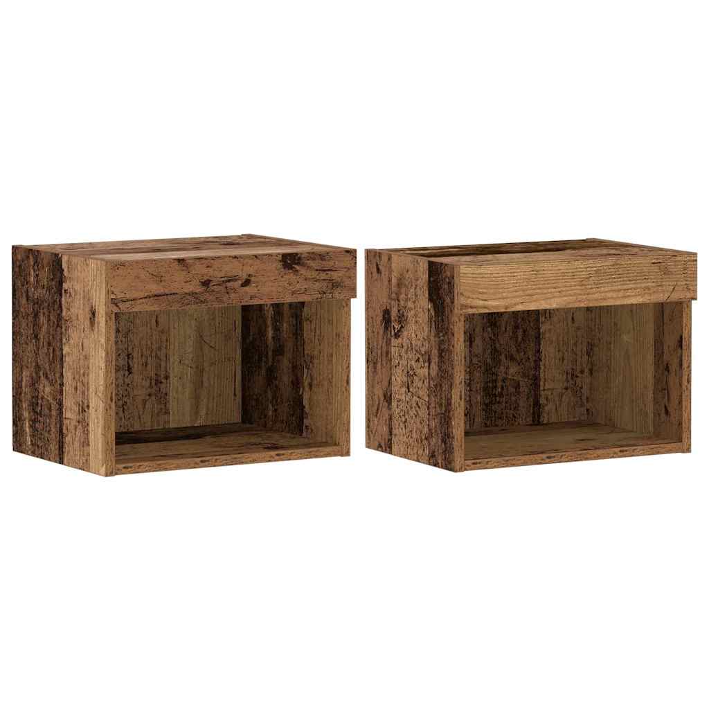 Set mobile TV con led 2 pcs Legno vecchio 40 x 30 x 30 cm