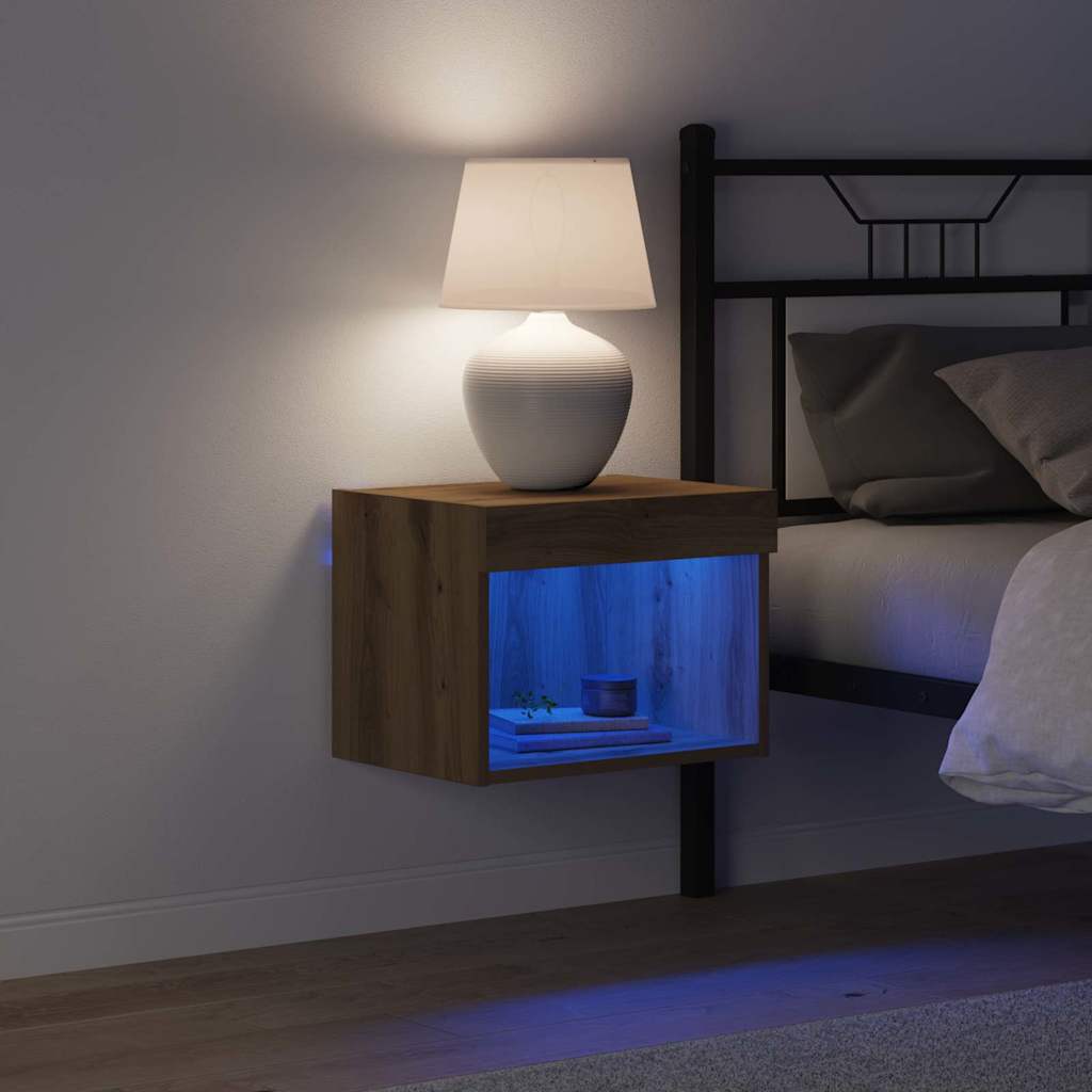 Set mobile TV con led Rovere artigianale 40 x 30 x 30 cm