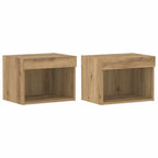 Set mobile TV con led 2 pcs Rovere artigianale 40 x 30 x 30 cm