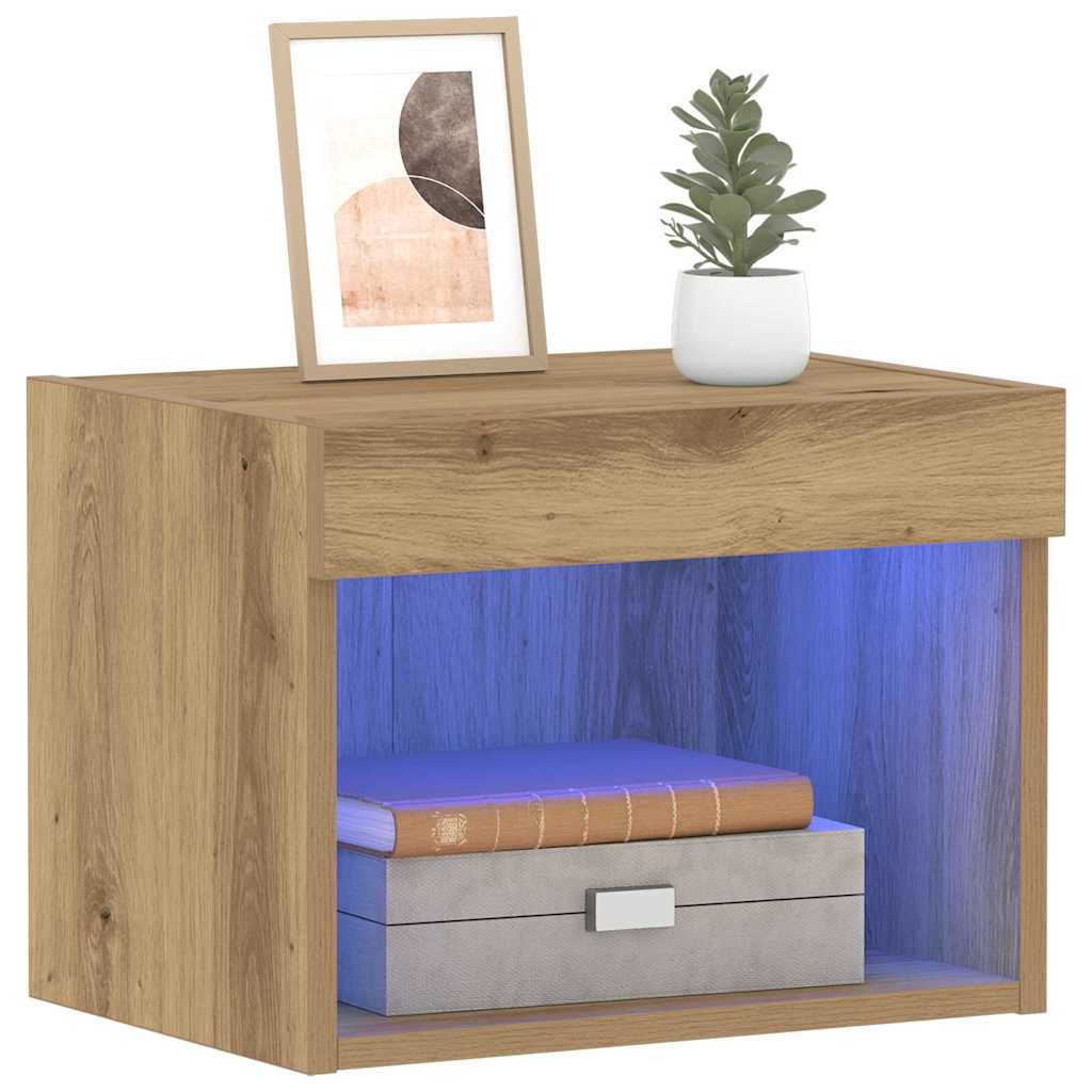 Set mobile TV con led 2 pcs Rovere artigianale 40 x 30 x 30 cm