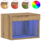 Set mobile TV con led 2 pcs Rovere artigianale 40 x 30 x 30 cm