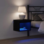 Set mobile TV con led 2 pcs Rovere Nero 40 x 30 x 30 cm