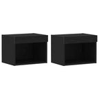 Set mobile TV con led 2 pcs Rovere Nero 40 x 30 x 30 cm