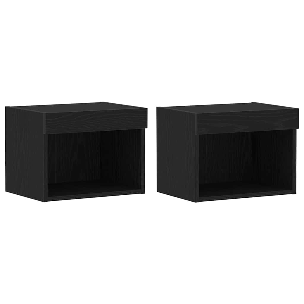 Set mobile TV con led 2 pcs Rovere Nero 40 x 30 x 30 cm