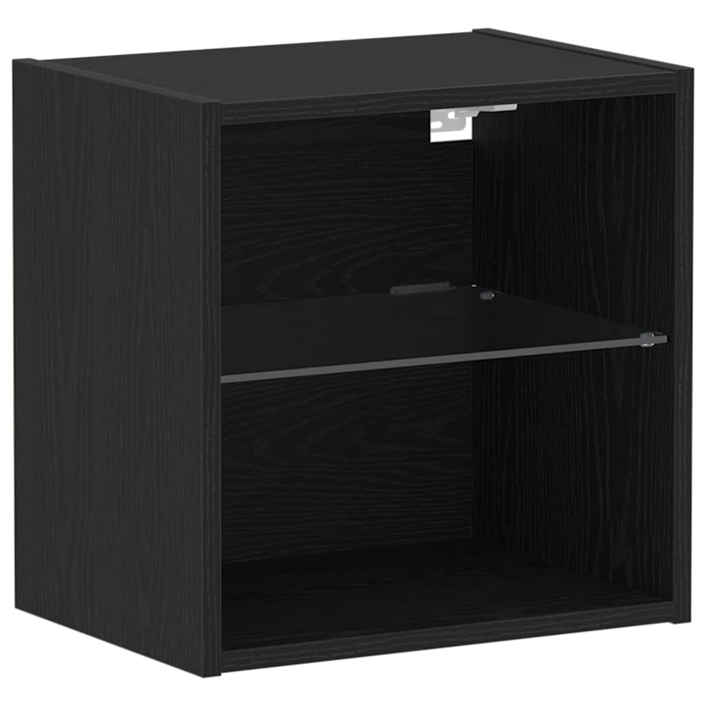 Set mobile TV con led 2 pcs Rovere Nero 40 x 30 x 30 cm