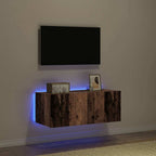 Mobile TV da parete con LED Legno vecchio 80 x 35 x 31 cm