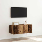 Mobile TV da parete con LED Legno vecchio 80 x 35 x 31 cm