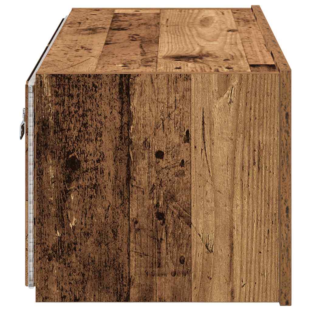 Mobile TV da parete con LED Legno vecchio 80 x 35 x 31 cm
