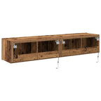 Mobile TV da parete con LED 2 pcs Legno vecchio 80 x 35 x 31 cm