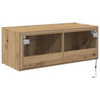 Mobile TV da parete con LED Rovere artigianale 80 x 35 x 31 cm