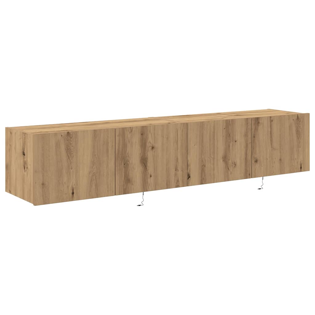 Mobile TV da parete 2 pcs Rovere artigianale 80 x 35 x 31 cm