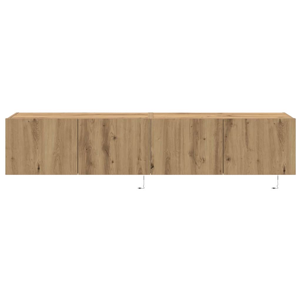 Mobile TV da parete 2 pcs Rovere artigianale 80 x 35 x 31 cm